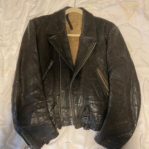 Vintage shearling and leather motorcycle jacket 1960’s